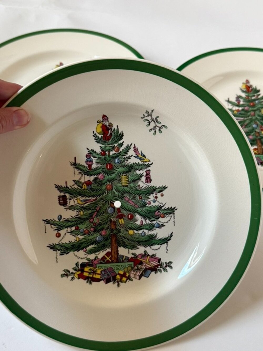 Spode Lot 3 Christmas Tree England 10 3/4 Dinner Plates S3324 Tiered Replacement